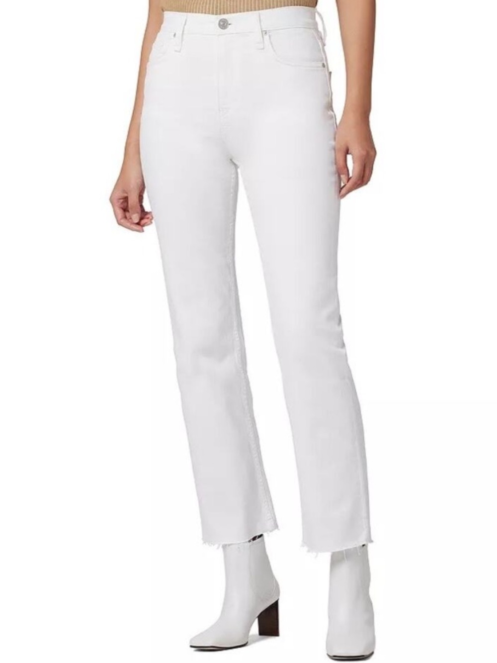 Hudson Women’s White High-Rise Straight Jeans